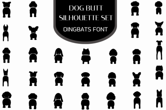 Designing with Dog Butt Silhouette Set Font