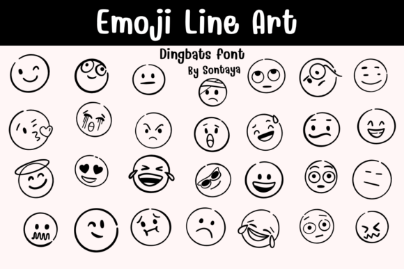 Emoji Line Art Font for Social Campaigns