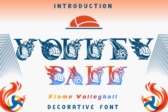 Flame Volleyball Font for Bold Maker Designs